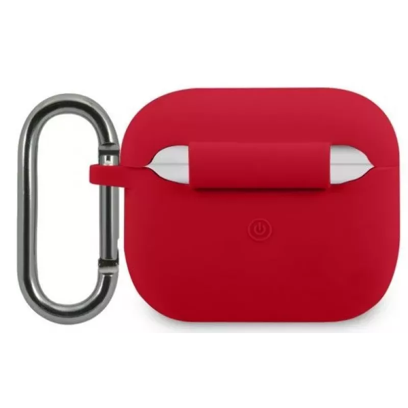 Lacoste Apple AirPods 3 Liquid Silicone Glossy Printing Logo puzdro červená