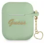 Guess GUA2LSCHSN silikónové puzdro Charm Heart Collection pre Apple AirPods 1/2, zelená