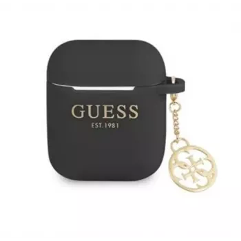 Guess Apple 4G Charms silikónové puzdro pre AirPods 1/2 čierna