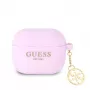 Guess Apple AirPods 3 Charms silikónové puzdro fialová
