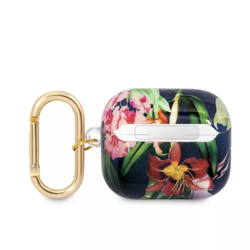 Guess Apple AirPods 3 TPU Flower Print puzdro modrá