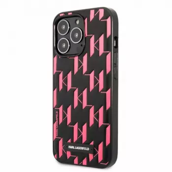 Karl Lagerfeld Apple iPhone 13 Pro Monogram Plaque puzdro čierna ružová