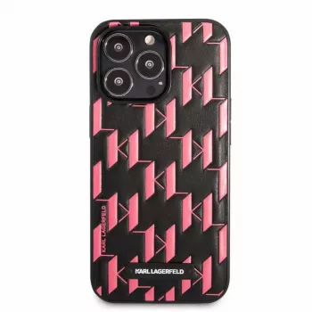 Karl Lagerfeld Apple iPhone 13 Pro Monogram Plaque puzdro čierna ružová
