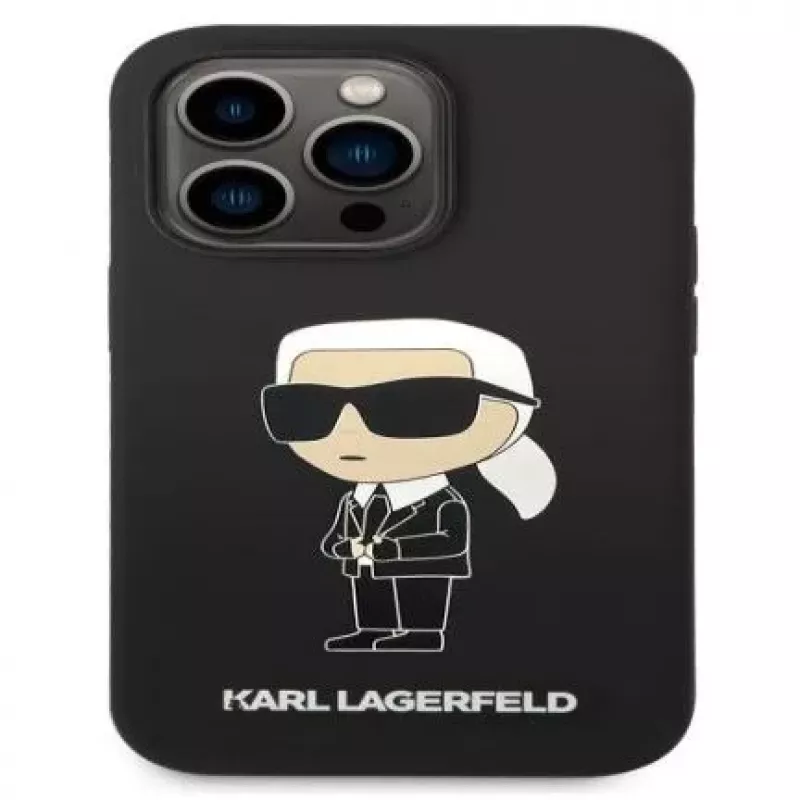 Karl Lagerfeld Apple iPhone 14 Pro Max Liquid Silicone Ikonik NFT puzdro čierna