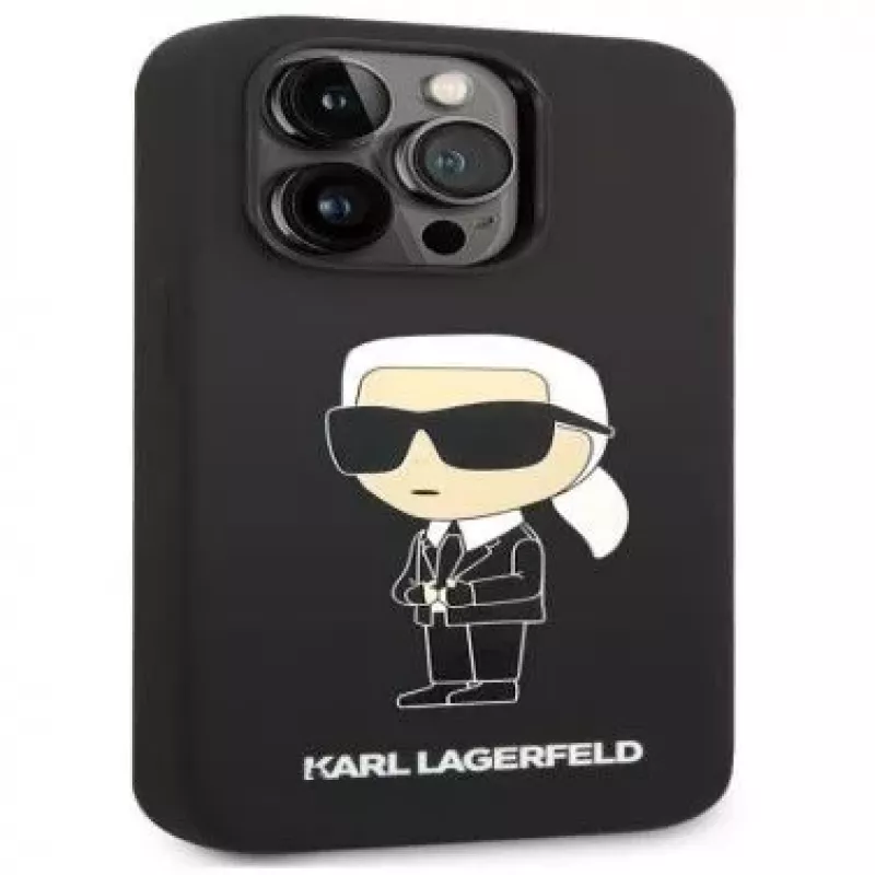 Karl Lagerfeld Apple iPhone 14 Pro Max Liquid Silicone Ikonik NFT puzdro čierna