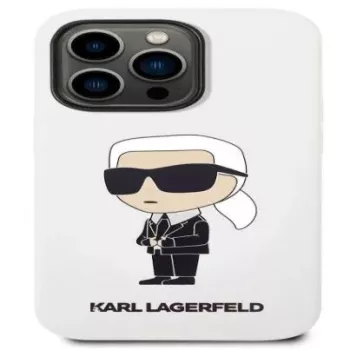 Karl Lagerfeld Apple iPhone 14 Pro Liquid Silicone Ikonik NFT puzdro biela