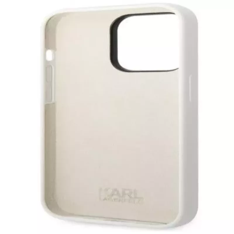 Karl Lagerfeld Apple iPhone 14 Pro Liquid Silicone Ikonik NFT puzdro biela