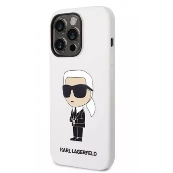 Karl Lagerfeld Apple iPhone 14 Pro Liquid Silicone Ikonik NFT puzdro biela