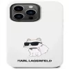 Karl Lagerfeld Apple iPhone 14 Pro puzdro z tekutého silikónu Choupette NFT biela
