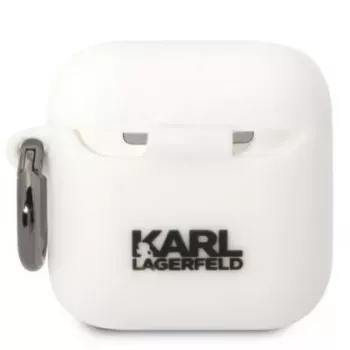 Karl Lagerfeld AirPods 1/2 Choupette silikónové puzdro biela