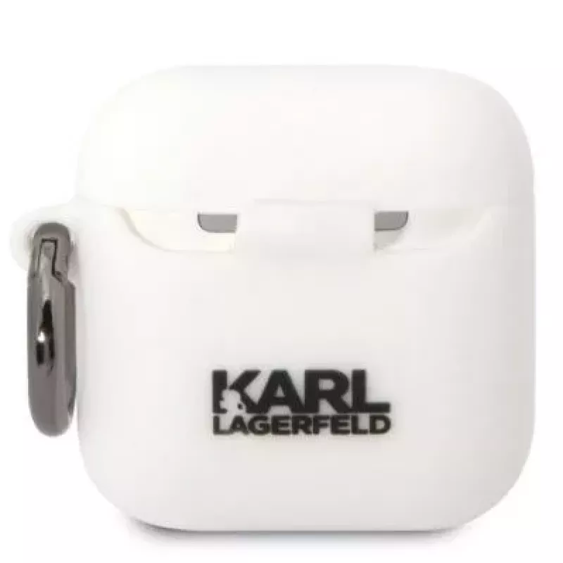 Karl Lagerfeld AirPods 1/2 Choupette silikónové puzdro biela
