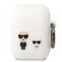 Karl Lagerfeld AirPods 1/2 Choupette silikónové puzdro biela