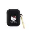 Hello Kitty puzdro z tekutého silikónu 3D Kitty Head Logo pre AirPods 1/2 čierna