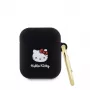 Hello Kitty puzdro z tekutého silikónu 3D Kitty Head Logo pre AirPods 1/2 čierna