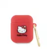 Hello Kitty puzdro pre Apple AirPods 1/2 silikónové 3D Kitty Head červené