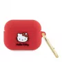 Hello Kitty Apple AirPods Pro puzdro silikónové 3D Kitty Head červená
