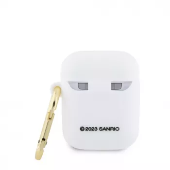 Hello Kitty HKA23DKHSH silikónové puzdro 3D Kitty Head pre Apple AirPods 1/2 biela