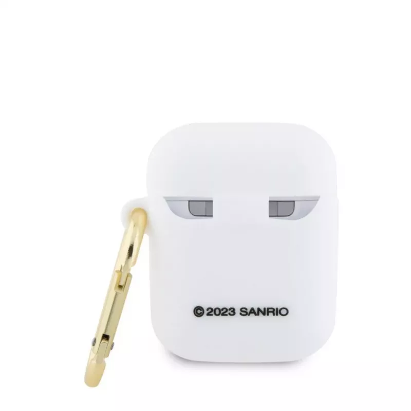 Hello Kitty HKA23DKHSH silikónové puzdro 3D Kitty Head pre Apple AirPods 1/2 biela