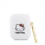 Hello Kitty HKA23DKHSH silikónové puzdro 3D Kitty Head pre Apple AirPods 1/2 biela