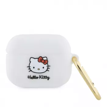Hello Kitty Apple AirPods Pro puzdro silikónové 3D Kitty Head biela