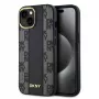 DKNY Apple DKNY PU kožené puzdro Checkered Pattern Magsafe pre iPhone 15 čierna
