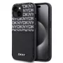 DKNY PU kožené puzdro Repeat Pattern Card Pocket pre iPhone 14 čierna
