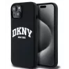 DKNY Apple iPhone 15 Hardcase Liquid Silicone White Printed Logo MagSafe čierna