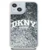 DKNY Apple iPhone 15 pevné puzdro Liquid Glitter Big Logo čierne