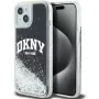 DKNY Apple iPhone 15 pevné puzdro Liquid Glitter Big Logo čierne