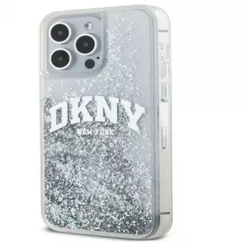 DKNY Apple iPhone 15 Pro 6.1 pevné puzdro Liquid Glitter Big Logo čierne
