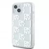 DKNY Apple iPhone 15 pevné puzdro Liquid Glitter Multilogo biele