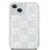 DKNY Apple iPhone 15 pevné puzdro Liquid Glitter Multilogo biele
