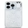DKNY Apple iPhone 15 Pro 6.1 pevné puzdro Liquid Glitter Multilogo biele