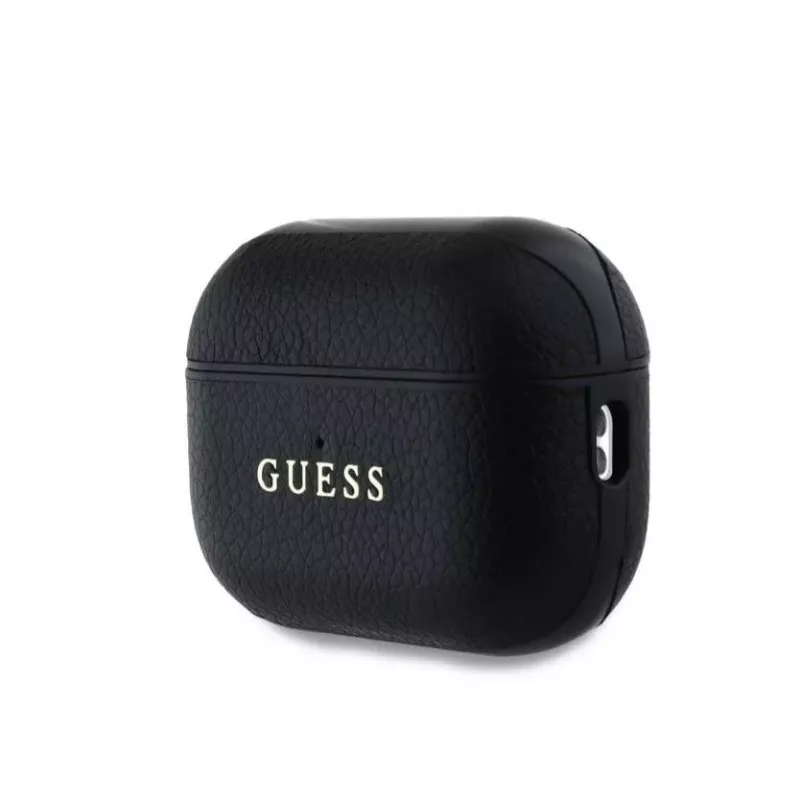 Guess Apple AirPods Pro 2 PU zrnité puzdro Classic Logo čierne