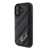 Karl Lagerfeld Tvrdé puzdro pre iPhone 16, Quilted Signature, čierne