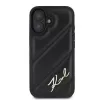 Karl Lagerfeld Tvrdé puzdro pre iPhone 16, Quilted Signature, čierne