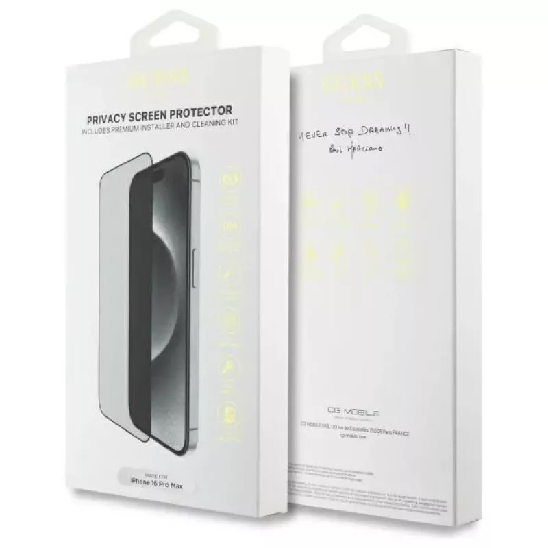 Guess iPhone 16 Pro Max ochranná fólia na displej Privacy 2.5D Outline