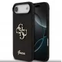 Guess Apple iPhone Air PU pevné puzdro Glitter 4G Metal Logo čierne