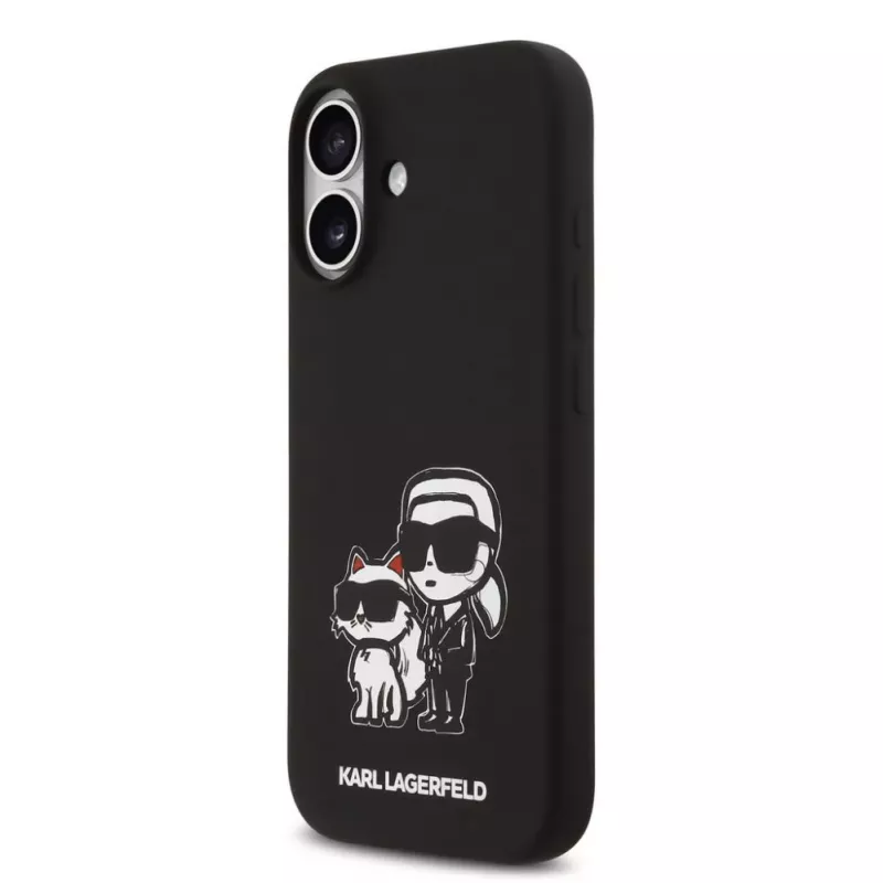 Karl Lagerfeld Apple iPhone 17 Liquid Silicone K&CH Sketch puzdro MagSafe čierne