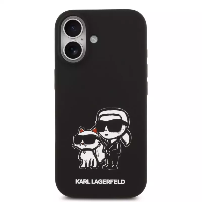 Karl Lagerfeld Apple iPhone 17 Liquid Silicone K&CH Sketch puzdro MagSafe čierne