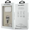 Karl Lagerfeld Apple iPhone 17 Pro silikónové puzdro s MagSafe - hnedé (KL Sketch & Logo)