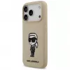 Karl Lagerfeld Apple iPhone 17 Pro silikónové puzdro s MagSafe - hnedé (KL Sketch & Logo)