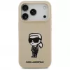 Karl Lagerfeld Apple iPhone 17 Pro silikónové puzdro s MagSafe - hnedé (KL Sketch & Logo)