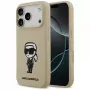 Karl Lagerfeld Apple iPhone 17 Pro silikónové puzdro s MagSafe - hnedé (KL Sketch & Logo)