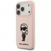 Karl Lagerfeld Silikónové puzdro pre iPhone 17 Pro s MagSafe, KL Sketch & Logo, ružové
