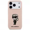 Karl Lagerfeld Silikónové puzdro pre iPhone 17 Pro s MagSafe, KL Sketch & Logo, ružové