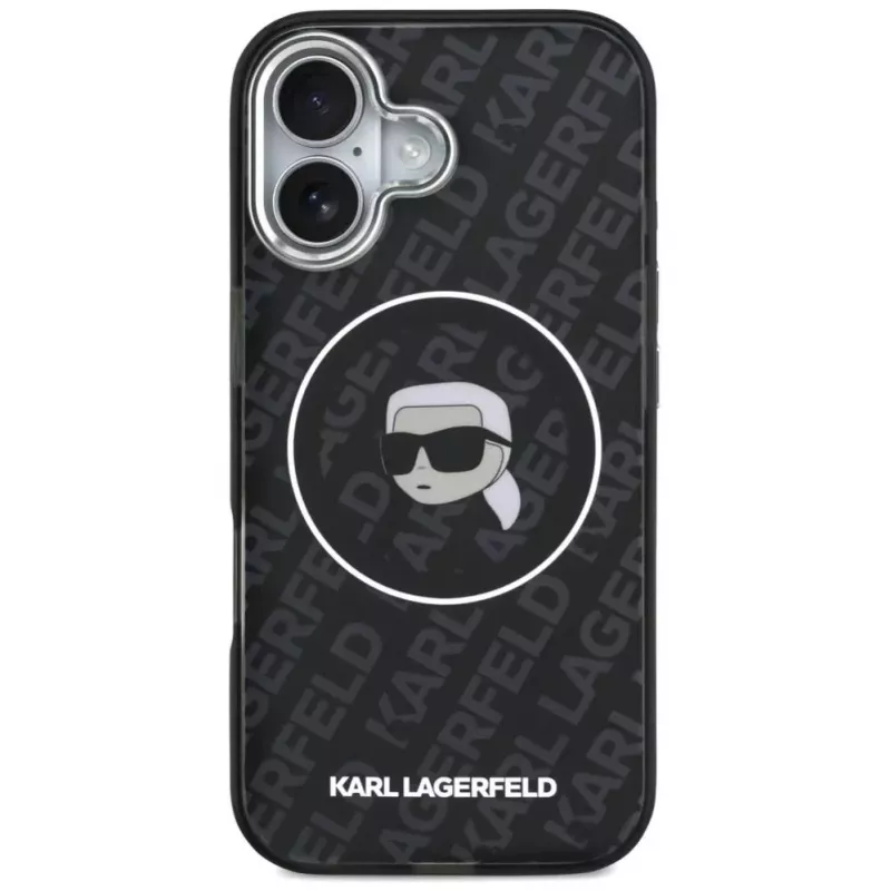 Karl Lagerfeld Apple iPhone 17 silikónové puzdro s MagSafe KL Head Logo čierne