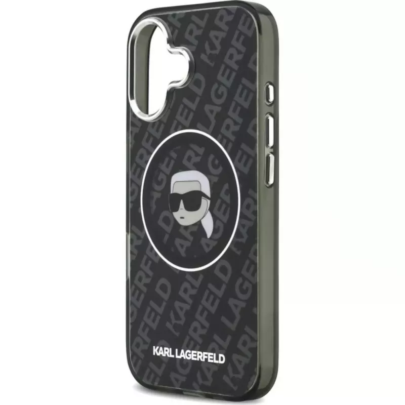 Karl Lagerfeld Apple iPhone 17 silikónové puzdro s MagSafe KL Head Logo čierne