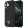 Guess Apple iPhone 17 PU kožené puzdro Triangle Logo MagSafe čierne