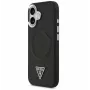 Guess Apple iPhone 17 PU kožené puzdro Triangle Logo MagSafe čierne